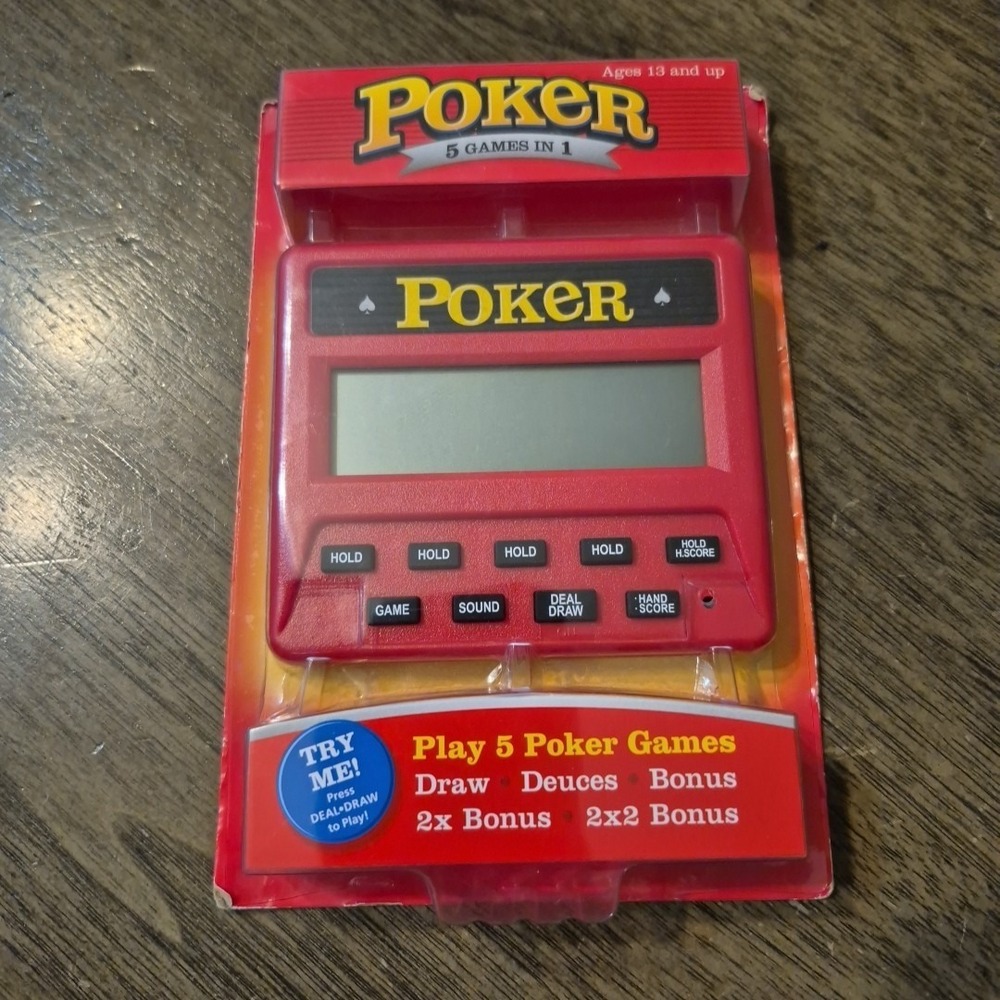 NIP Handheld Electronic Poker 5 Games in One Draw*Deuces*Bonus*2xBonus& 2x2Bonus